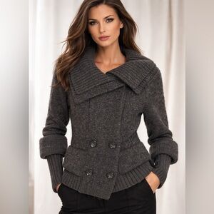 Ann Taylor LOFT Women's Wool Double-breasted Cardigan Sweater (862)